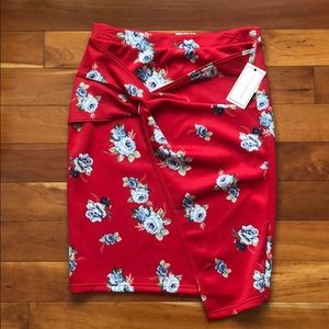 Floral bodycon skirt